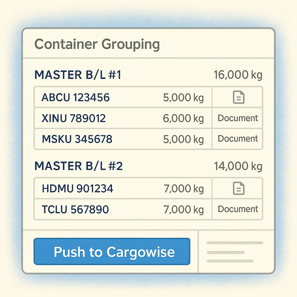 Master B/L Management